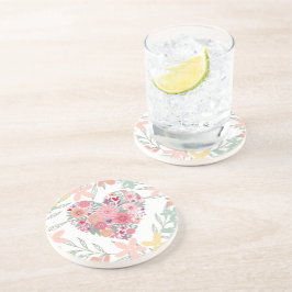 Posavasos Corazón de Flor Adorable