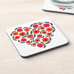 Posavasos Corazón de Flor Naranja Albaricoque 