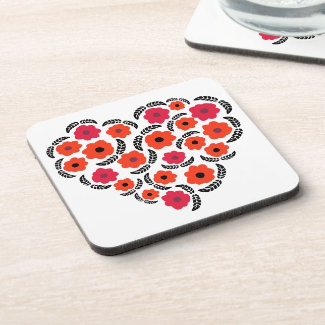 Posavasos Corazón de Flor Naranja Albaricoque  (Lado Izquierdo)