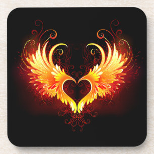 Posavasos Corazón de Fuego Ángel con Alas