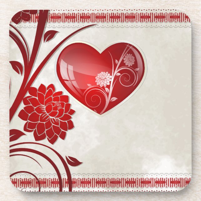 Posavasos Corazón de la flor (Frente)