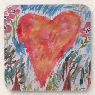 Posavasos Corazón de la montaña de plástico dura del planeta