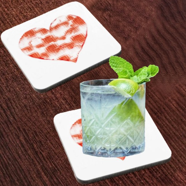 Posavasos Corazón de Marble (These Marbled Heart Beverage Coasters, make a Nice gift!)