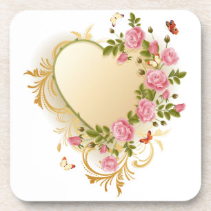 Posavasos Corazón de oro para Rosas en cascada