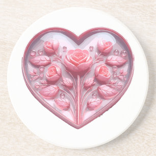 Posavasos Corazón de Rosas