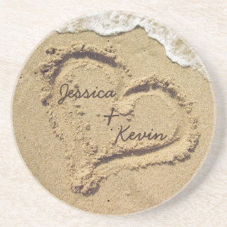 Posavasos Corazón personalizado en los prácticos de costa de