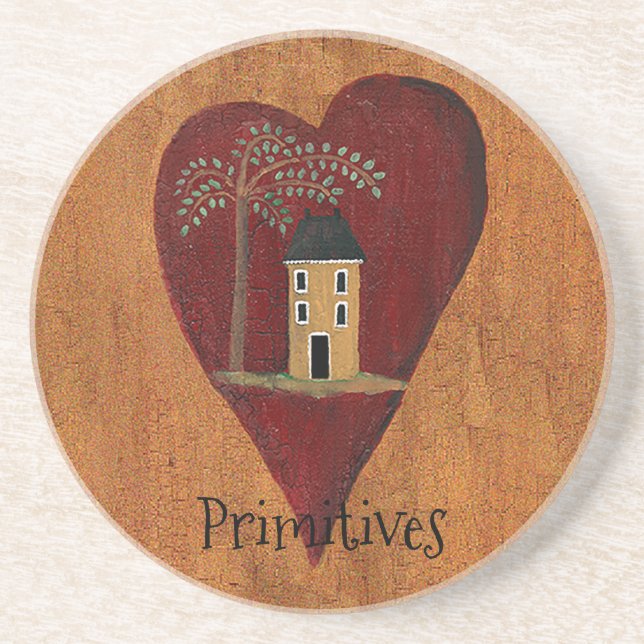 Posavasos Corazón primitivo personalizado (Frente)