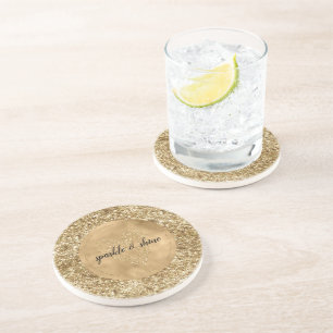 Posavasos Corazón Purpurina de Confetti de oro