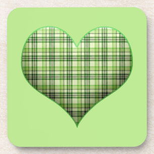 Posavasos Corazón retro de platillo verde St Patrick