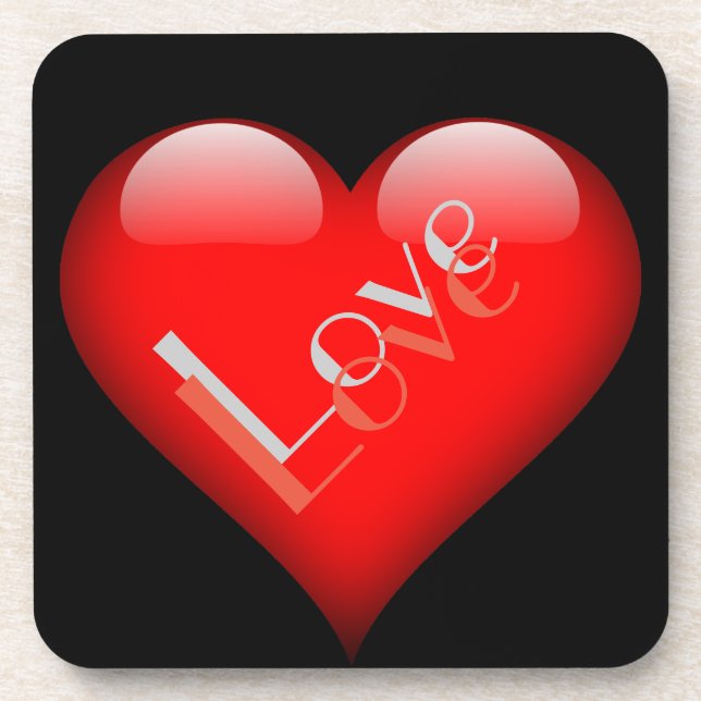 Posavasos Corazón Rojo Atractivo Amor Parisino Boda (Frente)