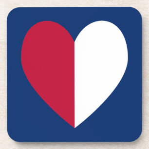 Posavasos Corazón Rojo Blanco y Azul
