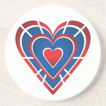 Corazón rojo blanco y azul