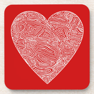 Posavasos Corazón rojo esgrimido