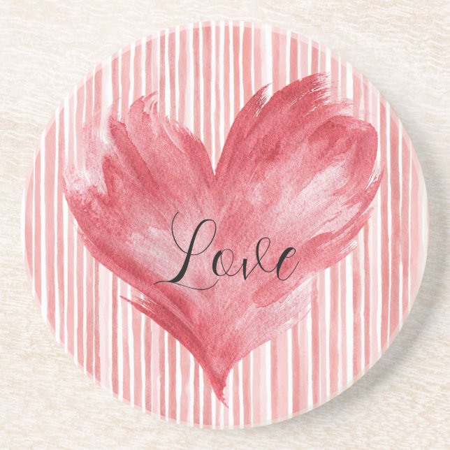 Posavasos Corazón Rojo Llama de Amor (Frente)