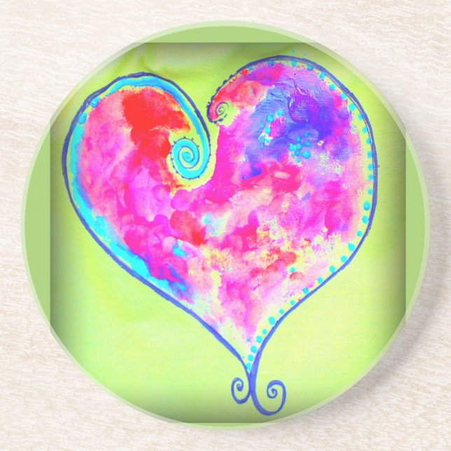 Posavasos corazón rosa (Frente)