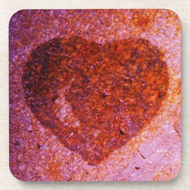 Posavasos corazón rosa coral (Frente)