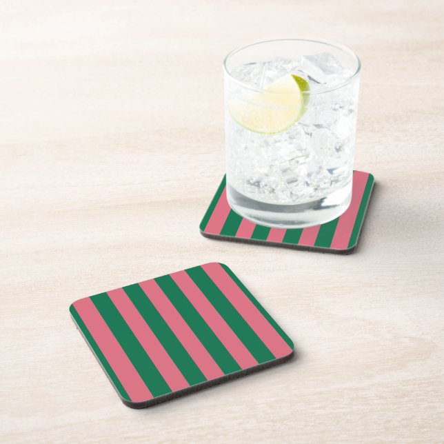 Posavasos Corazón Rosa Pickle Verde Raya (Lado Derecho)
