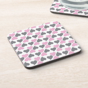 Posavasos Corazón rosa y gris