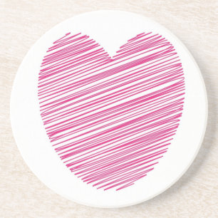 Posavasos Corazón rosado esgrimido