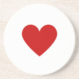 Posavasos Corazón Simple Rojo Amor Moderno Minimalista Areni