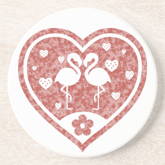 Posavasos Corazón texturizado Flamingo Love (Frente)