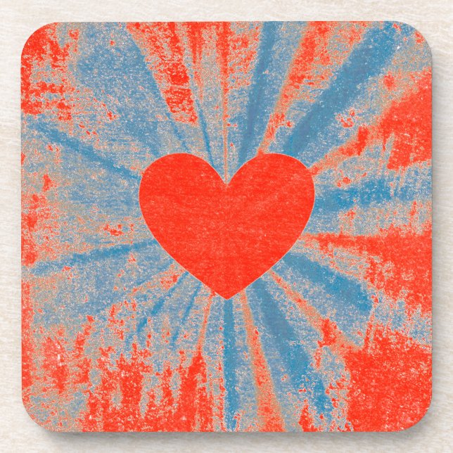 Posavasos Corazón valentino de estrella roja (Frente)