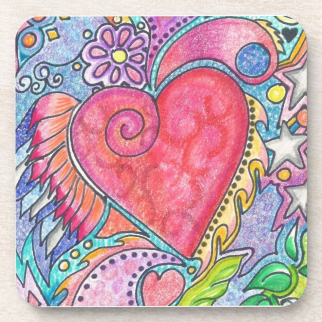 Posavasos Corazón volador (Frente)