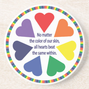 Posavasos Corazones arcoiris