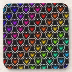 Posavasos Corazones arcoiris