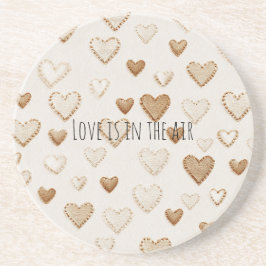 Posavasos Corazones crema y marrones