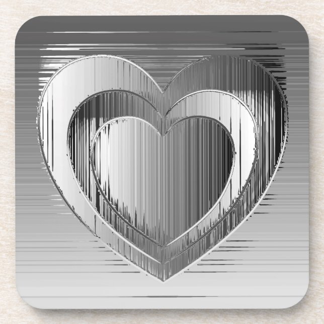 Posavasos Corazones cromadas pulidas (Frente)