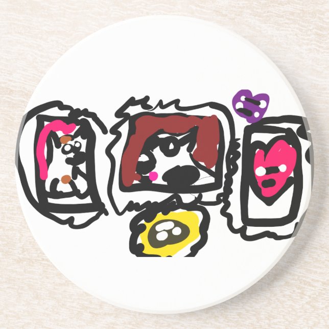 Posavasos corazones de bulldog francés   (Frente)