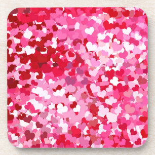 Posavasos Corazones de Confeti Rosa