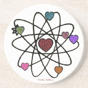 Posavasos Corazones de impresión atómicos de San Valentín