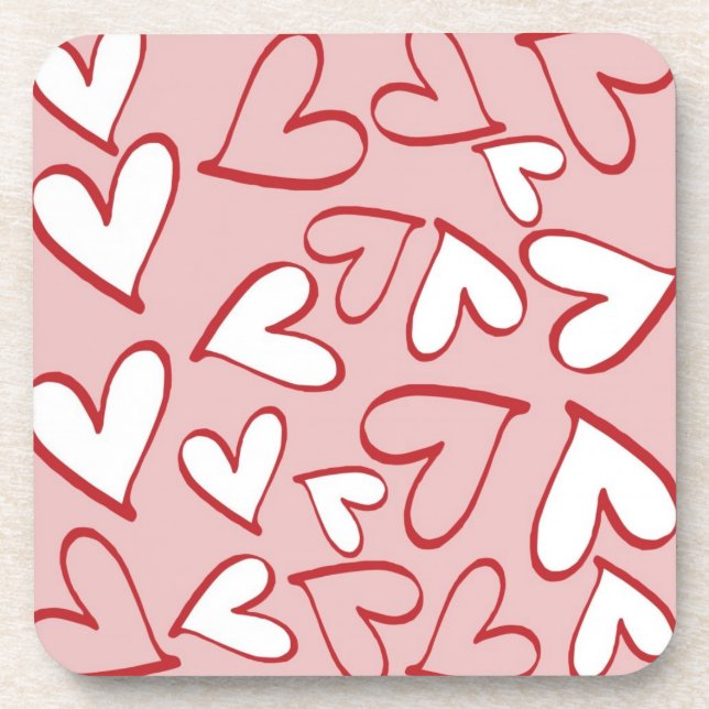 Posavasos Corazones dispersos (Frente)