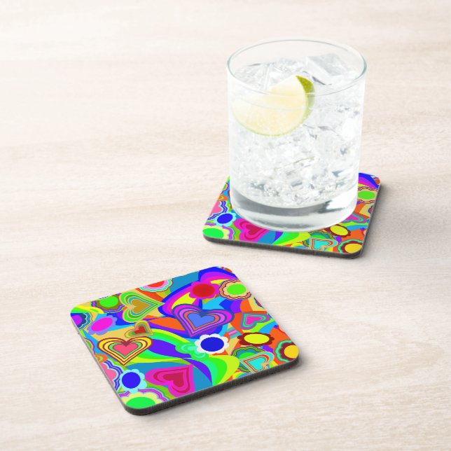 Posavasos Corazones Flores Groovy (Lado Derecho)