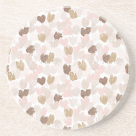 Posavasos Corazones Marrones Crema Rosa