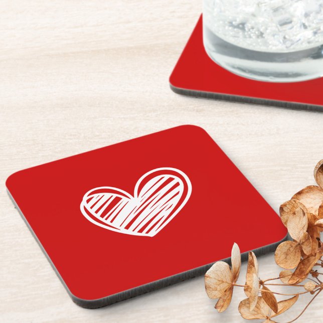 Posavasos Corazones Modernos Y Elegantes De Estilo Blanco Y  (Subido por el creador)