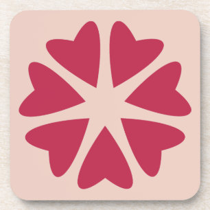 Posavasos Corazones nucleares - imagen magenta roja.