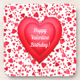 Posavasos Corazones Red Confetti de San Valentín