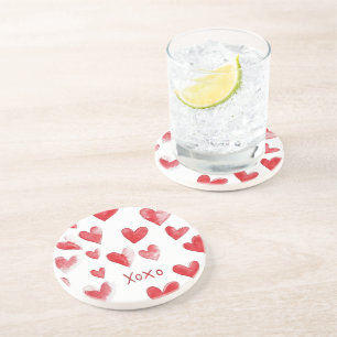 Posavasos Corazones Rojos Amor XOXO