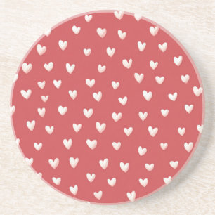 Posavasos Corazones Rojos Blancos Día de San Valentín