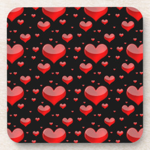 Posavasos Corazones rojos caídos (¡Usted elige el color de f