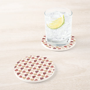 Posavasos Corazones Rojos Crema Oro