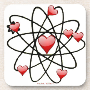 Posavasos Corazones rojos de San Valentín atómico