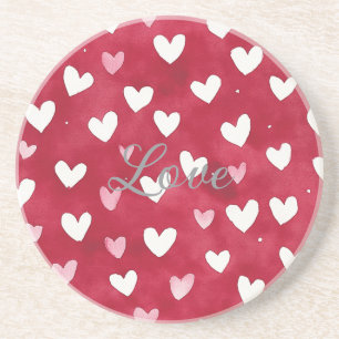 Posavasos Corazones Rojos Rosados Blancos