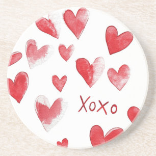 Posavasos Corazones Rojos XOXO