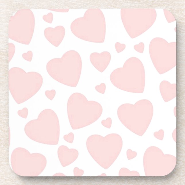 Posavasos Corazones rosa pálido (Frente)