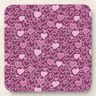 Posavasos Corazones rosa y morado