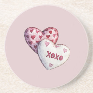 Posavasos Corazones Rosados Rojos XOXO